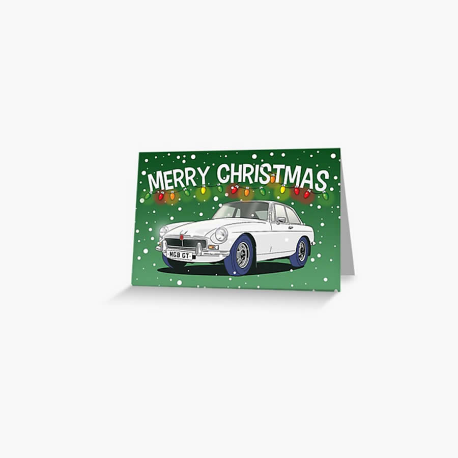 MG B GT Christmas Card.